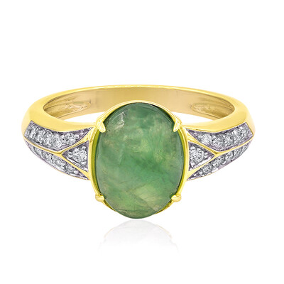 Edelgrüner Jadeit-Goldring (Annette)