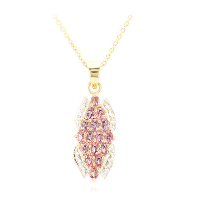 Nicht erhitzter Padparadscha-Saphir-Goldhalskette (AMAYANI)