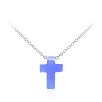 Blauer Achat-Silbercollier