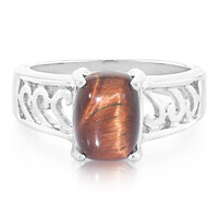 Rotes Tigerauge-Silberring