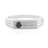 Schwarzer Diamant-Silberring