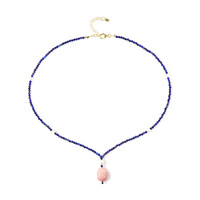 Pinkfarbener Opal-Silberhalskette