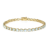 Himmelblauer Topas-Silberarmband