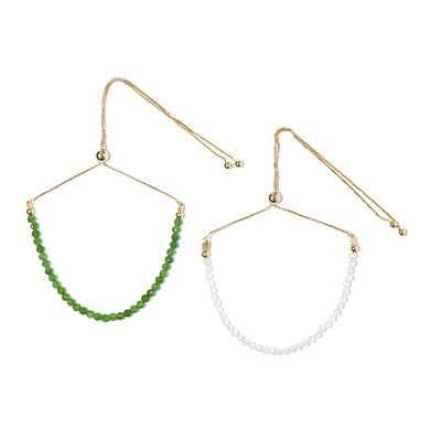 2er Set Edelstein-Armbänder