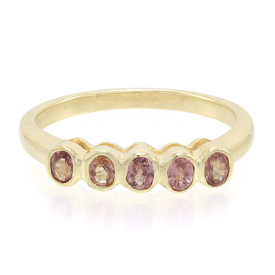 Nicht erhitzter Padparadscha-Saphir-Goldring
