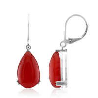 Roter Achat-Silberohrringe
