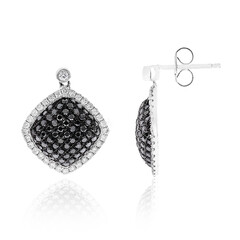 Schwarzer Diamant-Goldohrringe