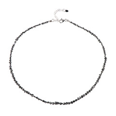 Schwarzer Diamant-Silberhalskette