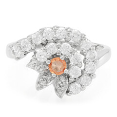 Padparadscha-Saphir-Silberring