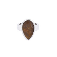 Brauner Moosachat-Silberring