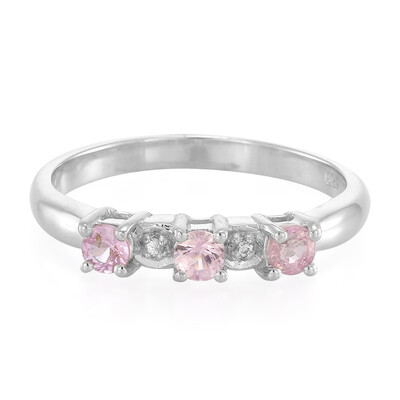 Pinkfarbener Saphir-Silberring