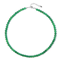 Grüner Onyx-Silberhalskette