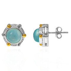 Aquamarin-Silberohrringe mit Gold (Granulieren)