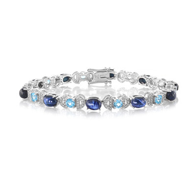 Blauer Stern-Saphir-Silberarmband