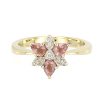 Nicht erhitzter Padparadscha-Saphir-Goldring
