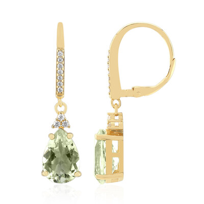 Grüner Amethyst-Silberohrringe