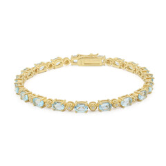Himmelblauer Topas-Silberarmband