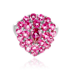 Pinkfarbener Topas-Silberring