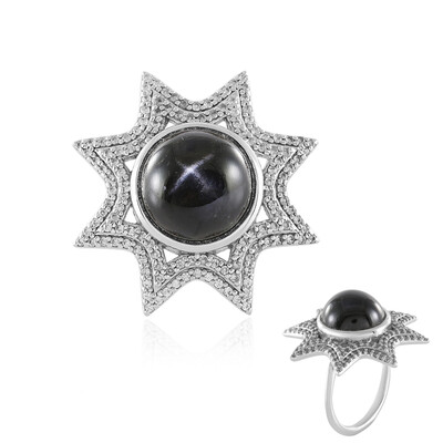 Indischer Stern-Diopsid-Silberring (de Melo)