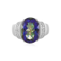 Blauer Mystik-Quarz-Silberring