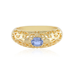 Nicht erhitzter Blauer Ceylon-Saphir-Silberring