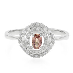 Padparadscha-Saphir-Silberring