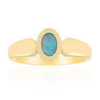 Lightning Ridge-Schwarzer Opal-Goldring