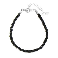 Schwarzer Spinell-Silberarmband