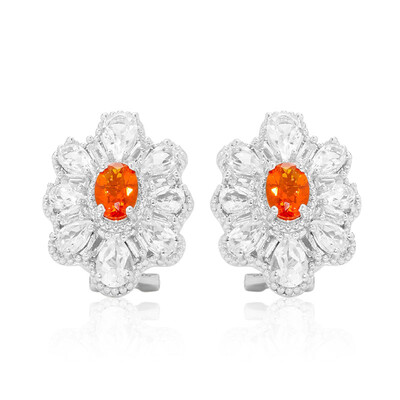 Mexikanischer Feueropal-Silberohrringe (Dallas Prince Designs)