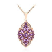 Sambia-Amethyst-Silberhalskette