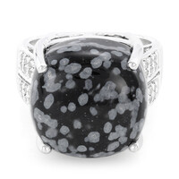 Schneeflocken-Obsidian-Silberring