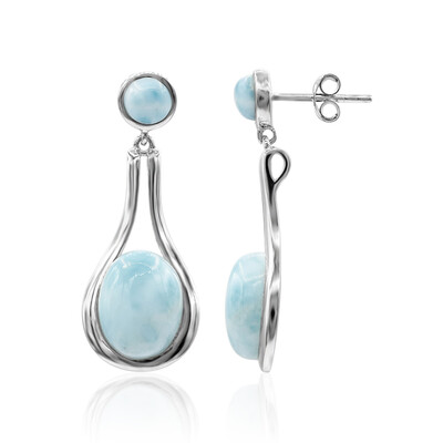 Larimar-Silberohrringe