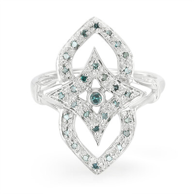 Fancy-Diamant-Silberring