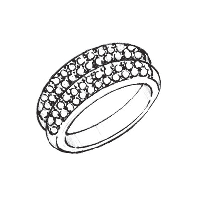 Ring mit Edelsteinen in Pavéfassung