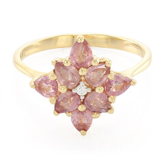 Nicht erhitzter Padparadscha-Saphir-Goldring (AMAYANI)