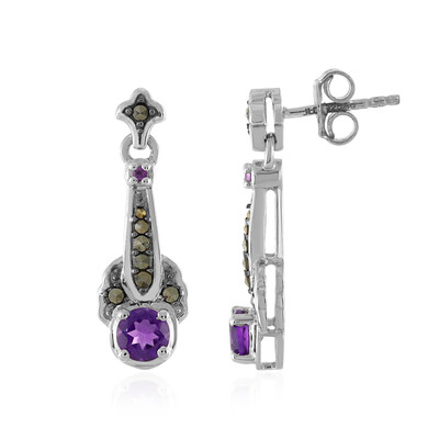 Sambia-Amethyst-Silberohrringe