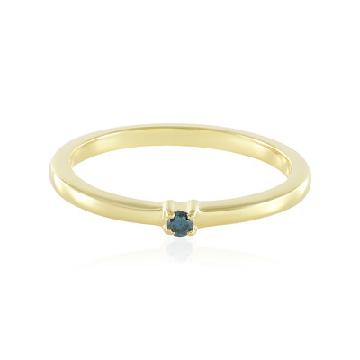 Blauer I3 Brillant-Silberring