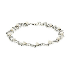 Süßwasserzuchtperlen-Silberarmband