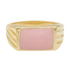 Pinkfarbener Opal-Silberring