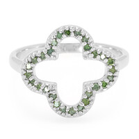 Waldgrüner Diamant-Silberring