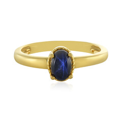 Blauer Stern-Saphir-Silberring