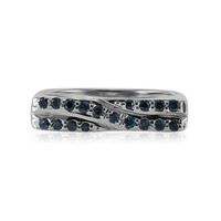 Himmelblauer I1 Diamant-Silberring