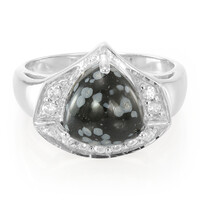 Schneeflocken-Obsidian-Silberring