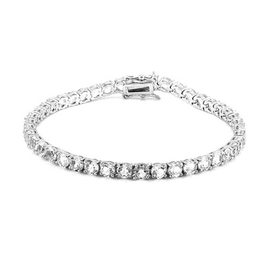 Weißer Topas-Silberarmband