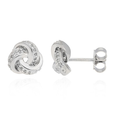 Salz-und-Pfeffer-Diamant-Silberohrringe