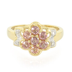 Nicht erhitzter Padparadscha-Saphir-Goldring (AMAYANI)