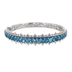 Londonblauer Topas-Silberarmreif (Dallas Prince Designs)