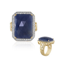 Blauer Saphir-Silberring