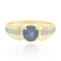 Blauer Stern-Saphir-Herren-Goldring