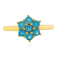 Neonblauer Apatit-Silberring